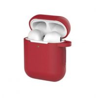 Husă din silicon pentru Airpods 1 și 2 cu carabină - Roz