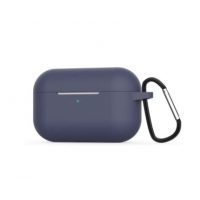 Husă din silicon pentru Airpods Pro cu carabină - Albastru închis