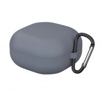 Husă din silicon pentru Samsung Galaxy Buds 2, Live și Pro cu carabină - gri închis