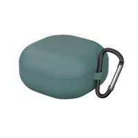 Husă din silicon pentru Samsung Galaxy Buds 2, Live și Pro cu carabină - verde închis