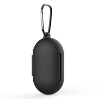 Husa din silicon pentru Samsung Galaxy Buds și Buds Plus cu carabină - Neagră