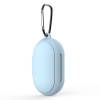 Husa din silicon pentru Samsung Galaxy Buds și Buds Plus cu carabină - Albastru deschis