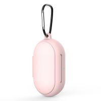 Husă silicona pentru Samsung Galaxy Buds și Buds Plus cu carabină - Roz deschis