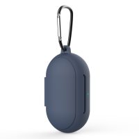 Husă silicona pentru Samsung Galaxy Buds și Buds Plus cu carabină - Albastră închis