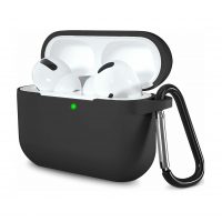 Husă silicona pentru Airpods 3 cu carabină - Negru