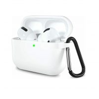 Husă silicona pentru Airpods 3 cu carabină - Alb