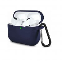 Husă silicona pentru Airpods 3 cu carabină - Albastră închis