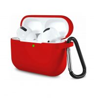 Husă silicona pentru Airpods 3 cu carabină - Roșie