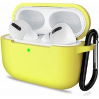 Husă de silicon pentru Airpods 3 cu carabină - Galbenă