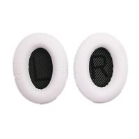 Casti de urechi din piele pentru castile Bose QuietComfort 2, 15, 25 si 35 - Albe cu interior negru