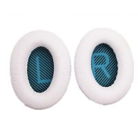 Casti de urechi din piele pentru castile Bose QuietComfort 2, 15, 25 si 35 - Albe cu interior albastru