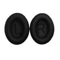 Casti de urechi din piele pentru castile Bose QuietComfort 2, 15, 25 si 35 - Negre cu interior negru