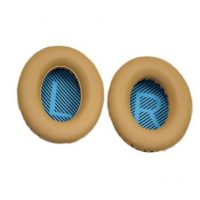 Casti de urechi din piele pentru castile Bose QuietComfort 2, 15, 25 si 35 - Khaki cu interior albastru