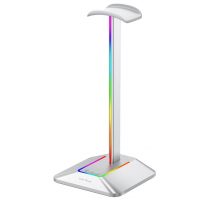 Suport RGB iluminat pentru căști cu porturi USB - alb