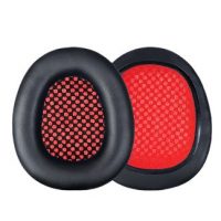 Piese de schimb pentru căști Sades - Negru-roșu, piele