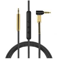 Cablul audio de rezervă pentru căștile TaoTronics SoundSurge 21, 22, 46, 60, 85, 90 - Negru cu auriu cu microfon