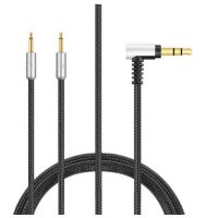 Cablu audio pentru căști Sennheiser - negru cu argintiu, 120 cm
