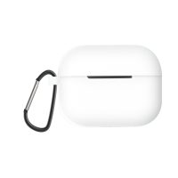 Carcasă din silicon pentru Airpods Pro 2 cu carabină - Alb