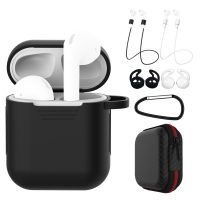 Husă de silicon pentru Airpods, set de 5 bucăți - Negru și alb