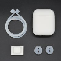 Carcasă din silicon pentru Airpods, 4 bucăți - Alb mat