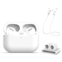 Husă din silicon pentru Airpods Pro, set de 3 bucăți - Albă