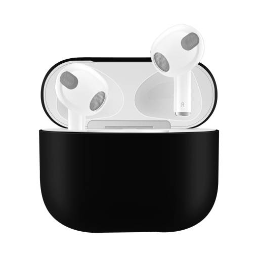 Foto - Husă din silicon pentru Airpods 3 - Neagră