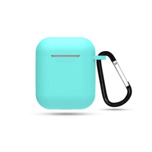 Foto - Husă din silicon pentru Airpods 1 și 2 cu carabină - Verde