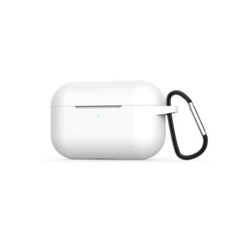 Foto - Husă din silicon pentru Airpods Pro cu carabină - Alb