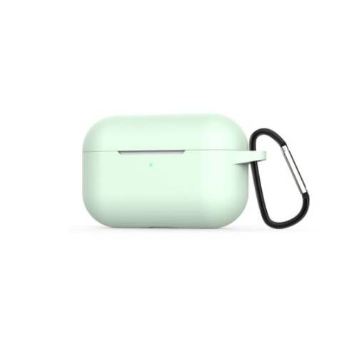 Foto - Husă din silicon pentru Airpods Pro cu carabină - verde deschis