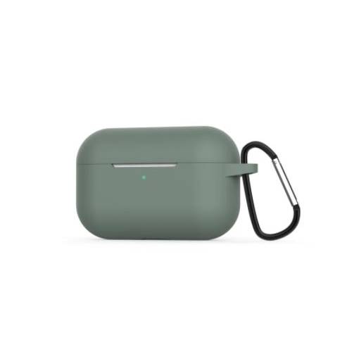 Foto - Husă din silicon pentru Airpods Pro cu carabină - verde închis