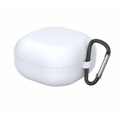 Foto - Husă din silicon pentru Airpods Pro cu carabină - alb