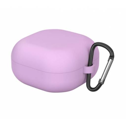 Foto - Husă din silicon pentru Samsung Galaxy Buds 2, Live și Pro cu carabină - violet