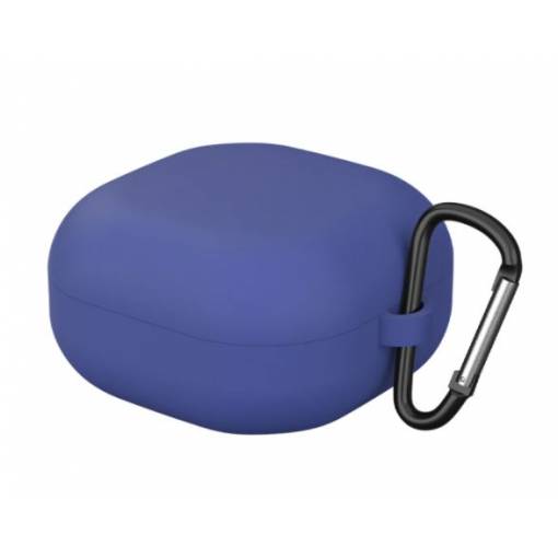 Foto - Husă din silicon pentru Samsung Galaxy Buds 2, Live și Pro cu carabină - albastru închis