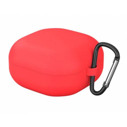 Foto - Husă din silicon pentru Samsung Galaxy Buds 2, Live și Pro cu carabină - roșie