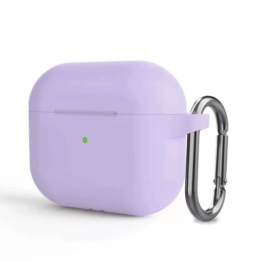 Foto - Husă silicona pentru Airpods 3 cu carabină - Violet