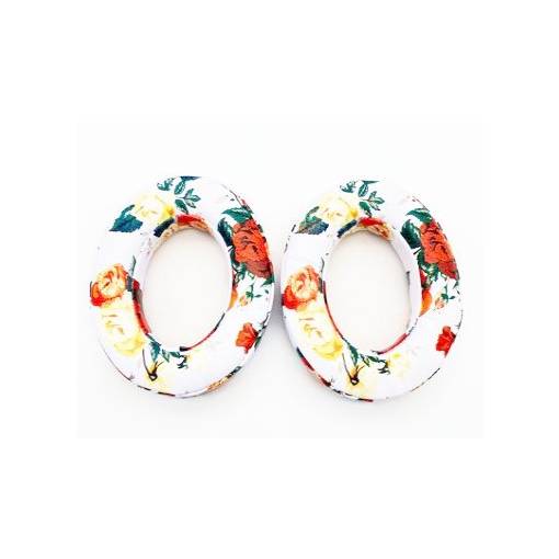 Foto - Căști de schimb pentru căștile Beats Studio 2.0 și 3.0 - Alb cu flori, piele