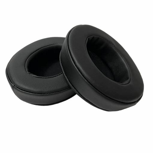 Foto - Căști de urechi din piele de înlocuire pentru căștile Kingston HyperX Cloud Core - Negre, din piele cu cusături