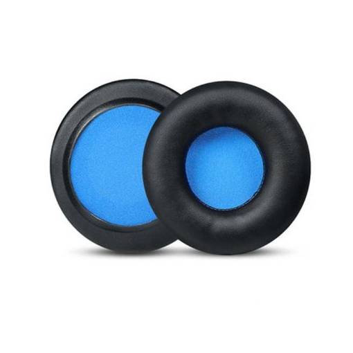 Foto - Căști de urechi din piele de înlocuire pentru căștile Skullcandy HESH 1 și 2 - Negre cu interior albastru