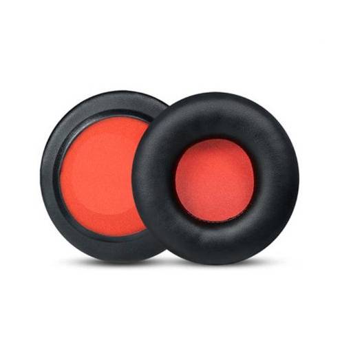 Foto - Casti de urechi din piele pentru castile Skullcandy HESH 1 si 2 - Negre cu interior rosu