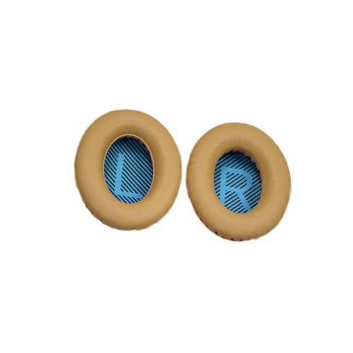Foto - Casti de urechi din piele pentru castile Bose QuietComfort 2, 15, 25 si 35 - Khaki cu interior albastru
