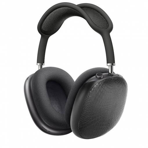Foto - Capace pentru căștile Apple AirPods Max - Negre, din piele modelată