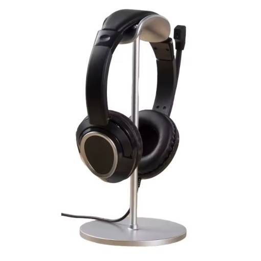 Foto - Suport din aluminiu pentru căști cu bază antiderapantă - Argintiu