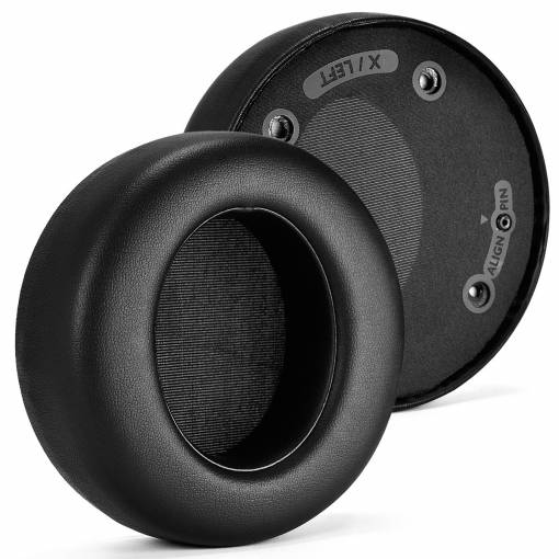 Foto - Căști de rezervă pentru căști Philips Fidelio X1, X2, X2HR, X1S - Din piele, Negru