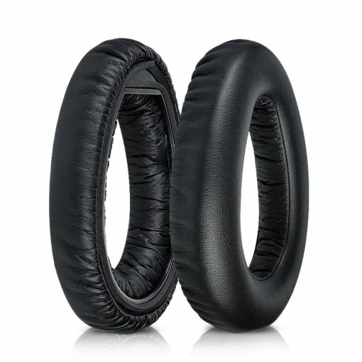 Foto - Căști de rezervă pentru căști Sennheiser PXC550, PXC480 și MB660 - Negru lucios, din piele