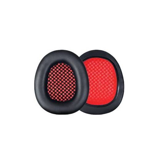 Foto - Piese de schimb pentru căști Sades - Negru-roșu, piele