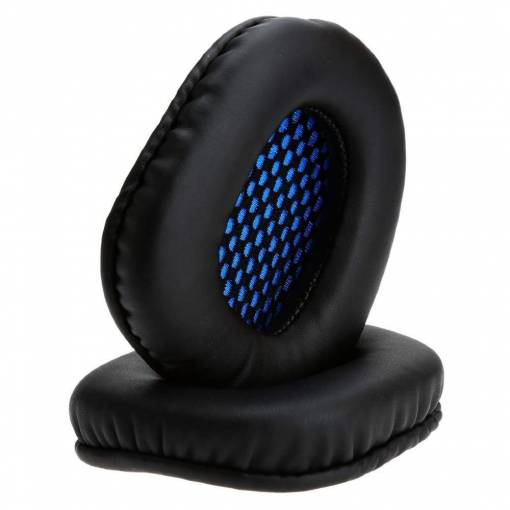 Foto - Piese de schimb pentru căști Sades - Negru-albastru, piele