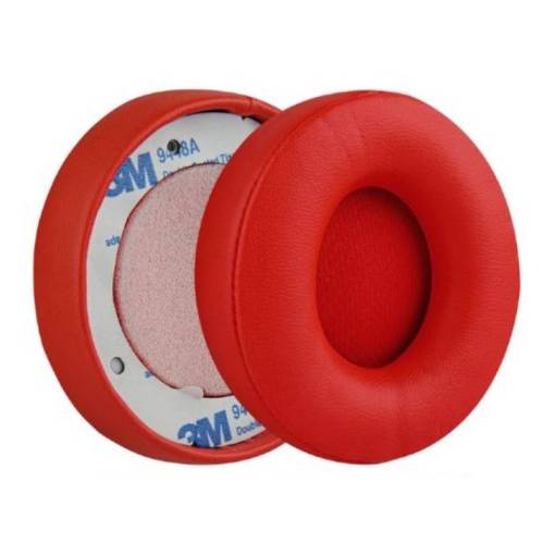 Foto - Pahare de schimb pentru căști Beats Solo Pro Wireless, Beats Solo Pro - Roșii, din piele