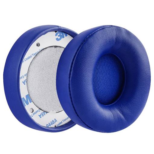 Foto - Pahare de schimb pentru căști Beats Solo Pro Wireless, Beats Solo Pro - Albastre, din piele