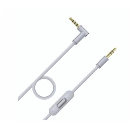 Foto - Cablu audio cu microfon pentru căști Beats Dr. Dre Solo Studio 1.0, 2.0, 3.0, Pro, Pro Detox și Mixr - Gri