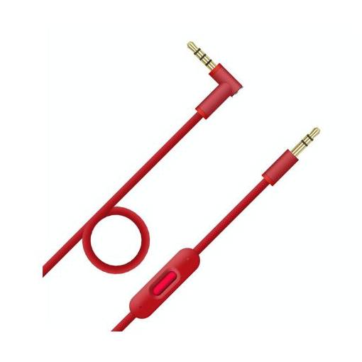 Foto - Cablu audio cu microfon pentru căști Beats Dr. Dre Solo Studio 1.0, 2.0, 3.0, Pro, Pro Detox și Mixr - Roșu